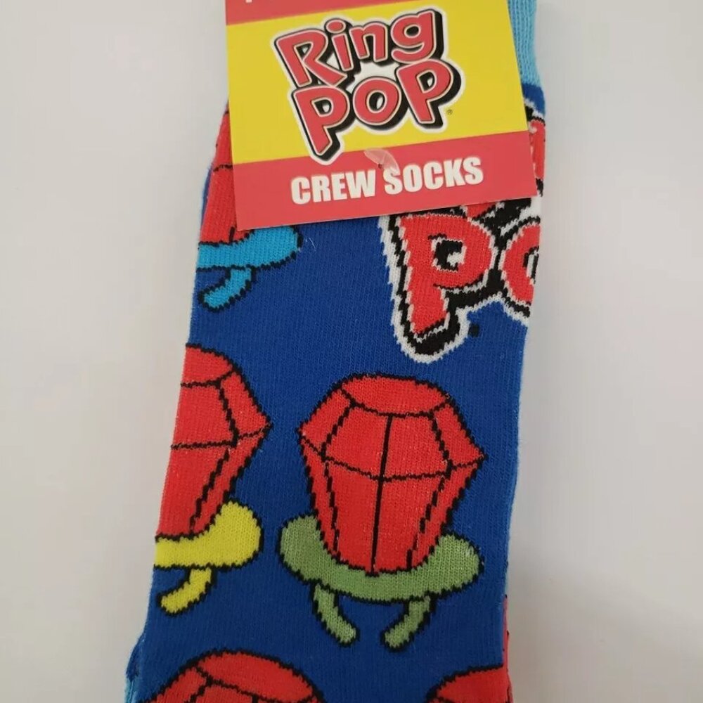 2 Pairs Novelty Stretch Ring Pop Crew Socks Women's Size 6-13 New with Tags